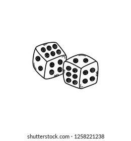 gamble dice sketch doodle vector art