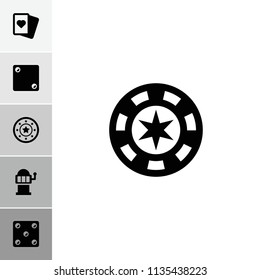 Gamble icon. collection of 6 gamble filled icons such as casino chip, spades, slot machine, casino chip. editable gamble icons for web and mobile.