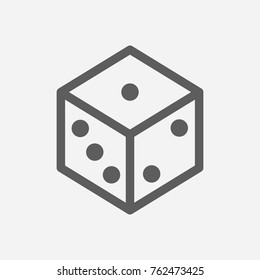 Gamble play icon line. Isolated symbol on gambling topic with gamble play icon concept with also dice and game meaning vector illustration.