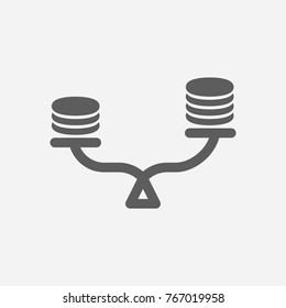 Gamble risk icon line symbol. Isolated vector illustration of risk measurement sign gamble risk icon concept for your web site mobile app logo UI design.
