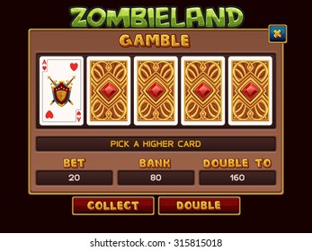 Gamble for slots game. Vector illustration