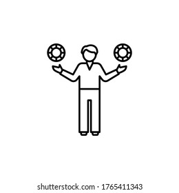 gambler, casino line icon. Signs and symbols can be used for web, logo, mobile app, UI, UX