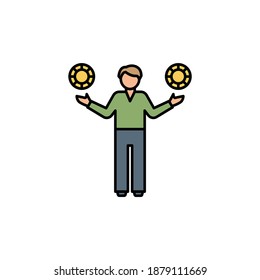 gambler, casino line icon. Signs and symbols can be used for web, logo, mobile app, UI, UX on white background.
