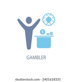 gambler concept line icon. Simple element illustration. gambler concept outline symbol design.