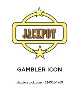 Gambler icon vector isolated on white background for your web and mobile app design, Gambler logo concept