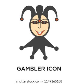 Gambler icon vector isolated on white background for your web and mobile app design, Gambler logo concept