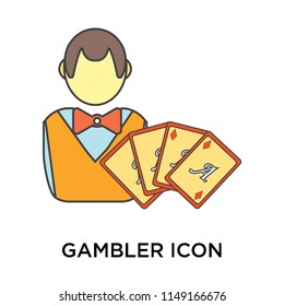 Gambler icon vector isolated on white background for your web and mobile app design, Gambler logo concept