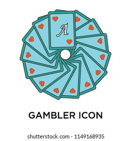 Gambler icon vector isolated on white background for your web and mobile app design, Gambler logo concept