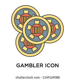 Gambler icon vector isolated on white background for your web and mobile app design, Gambler logo concept