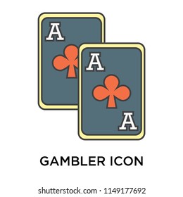 Gambler icon vector isolated on white background for your web and mobile app design, Gambler logo concept