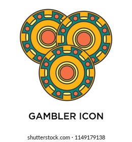 Gambler icon vector isolated on white background for your web and mobile app design, Gambler logo concept