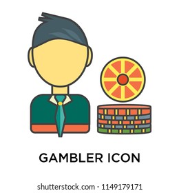 Gambler icon vector isolated on white background for your web and mobile app design, Gambler logo concept