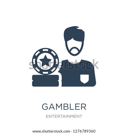 gambler icon vector on white background, gambler trendy filled icons from Entertainment collection, gambler vector illustration