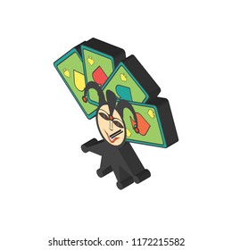 Gambler isometric left top view 3D icon