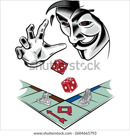 A gambler playing with dice