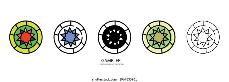 Gambler set vector type icon