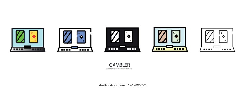 Gambler set vector type icon