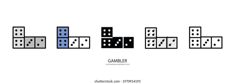 gambler set vector type icon