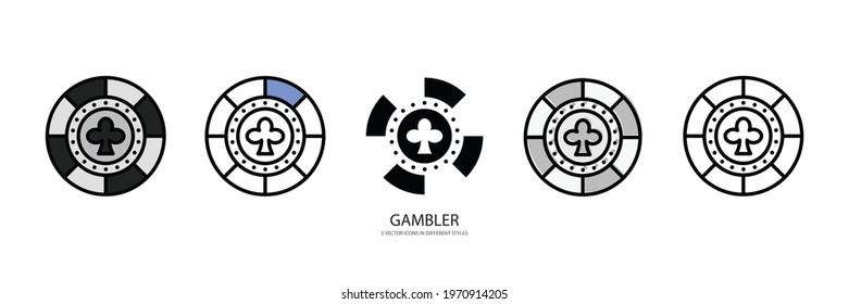 gambler set vector type icon