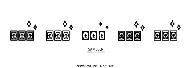 gambler set vector type icon