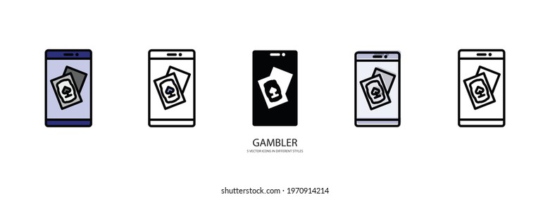 gambler set vector type icon