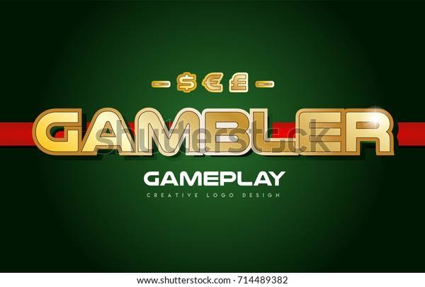 Gambler Text Gold Texture On Green Stock Vector (Royalty Free ...