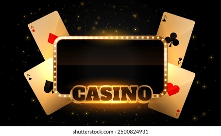 gambling ace card poker banner with text space vector