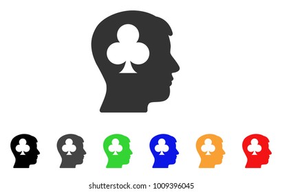 Gambling Addiction Patient icon. Vector illustration style is a flat iconic gambling addiction patient symbol with grey, yellow, green, blue, red, black color variants.
