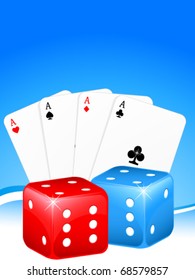 gambling background with cards and dice