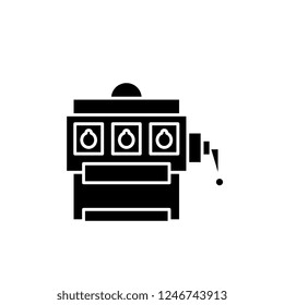 Gambling black icon, vector sign on isolated background. Gambling concept symbol, illustration 