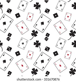 Gambling card dice vector pattern