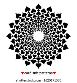 Gambling card suit poker pattern made with spades. Casino poker abstract pattern for prints and gamble banners.