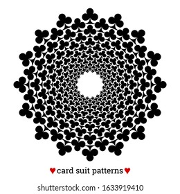 Gambling card suit poker pattern made with clubs. Casino poker abstract pattern for prints and gamble banners.