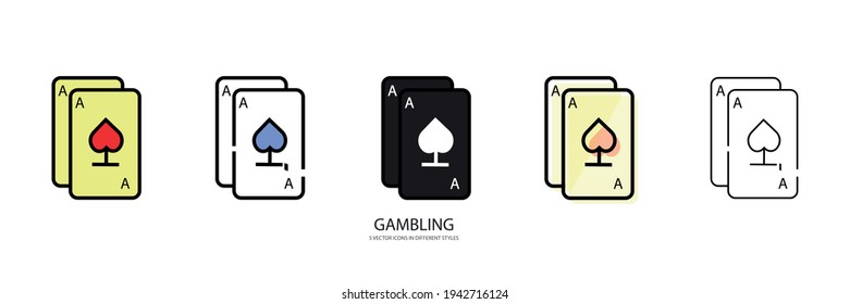 Gambling card vector type icon