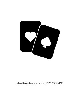 gambling cards icon. Element of tattoo icon for mobile concept and web apps. Glyph style gambling cards icon can be used for web and mobile on gray background