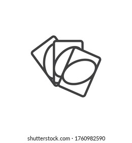 Gambling cards line icon. linear style sign for mobile concept and web design. Playing cards outline vector icon. Casino symbol, logo illustration. Vector graphics
