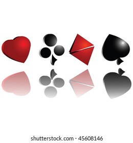Gambling cards symbol over white background