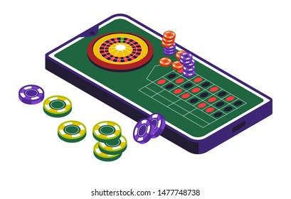 Gambling casino club and roulette wheel, isolated icon vector. Game with money stakes and risk, luck and win, fortune and stakes or betting. Playing equipment, gamble online, rotation and numbers