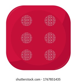 Gambling Casino Dice With Number Six Isolated On White. Dice Sign Vector Icon