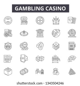 Gambling casino line icons for web and mobile design. Editable stroke signs. Gambling casino  outline concept illustrations