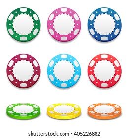Gambling casino poker stack chips color sign