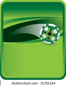 gambling chip on green background