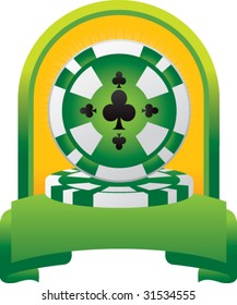 gambling chip on green crest