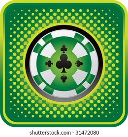 gambling chip on green web button