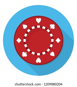 
A gambling chip to play in casino 
