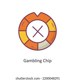 Gambling Chip vector filled outline Icon Design illustration. Gaming Symbol on White background EPS 10 File