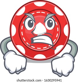 Gambling chips cartoon character design having angry face