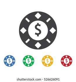 Gambling chips icon. Casino icons universal set for web and mobile