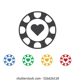 Gambling chips icon. Casino icons universal set for web and mobile