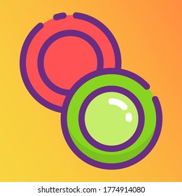 A gambling chips icon in editable style 